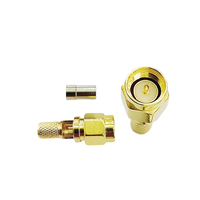 Soldadura de ventana abierta macho SMA Conectores RF de 50 ohm Conector de cable coaxial para RG58/LMR195/RG400