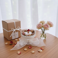 Ensemble cadeau de bougies en cire de soja dans un bol floral fait main, petit MOQ, avec boîte en kraft, étiquette personnalisée, fournisseur d'usine
