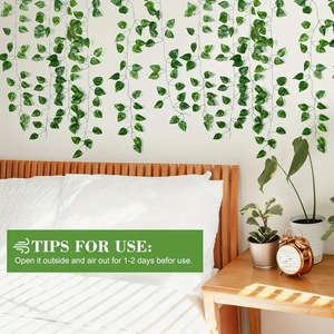 Artificial Ivy Hanging Greenery 12 Pieces Pothos <b>Leaves</b> Plant <b>Decor</b> Indoor Outdoor <b>Wall</b> Decoration - Product Image 4