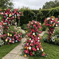 Chemin de table en soie de luxe personnalisé de 2 m, arrangement floral artificiel pour l'allée de mariage et la décoration d'entrée de fête
