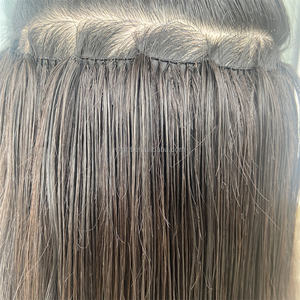 最新2024年フェザーヘアエクステ100%手植えウェフト人毛エクステIF3フェザーウェフトヘアエクステH6 - Product Image 6