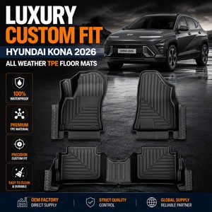 Alfombrillas de TPE para Auto SONSANG al por Mayor para <span class=keywords><strong>Hyundai</strong></span> <span class=keywords><strong>Kona</strong></span> 2025, Proveedor de Fábrica OEM, Alfombrillas Personalizadas Impermeables para Todo Clima - Product Image 2