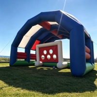 Arche de jeu gonflable interactive pour tir au but de football en plein air, idéale pour les événements sportifs