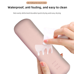 Portable Anti-chute Magnétique Silicone Maquillage Brosse Sac Forme Carrée Organisateur <span class=keywords><strong>De</strong></span> Voyage pour Outils Cosmétiques - Product Image 5