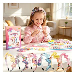 Hot Selling Girls Headwear <b>Kit</b> <b>DIY</b> Unicorn Flower Crown Charms Satin Mesh Craft Toy Birthday Present Bundle Pack - Product Image 2