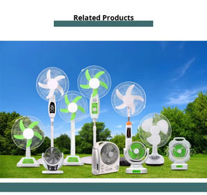 Ventilador solar portátil de 14 pulgadas de viento alto con luz nocturna Diseño compacto recargable Eficiencia energética para uso doméstico y al aire libre - Product Image 3