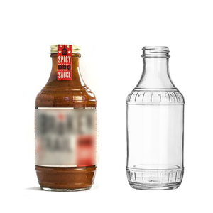 ขวดแก้วสำหรับซอสบาร์บีคิวขนาด16ออนซ์ขวดแก้วใสพร้อมฝาปิดแบบกำหนดเองสำหรับซอสบลูเบอร์รี่ซอสมะเขือเทศน้ำผึ้งรสเผ็ด - Product Image 2