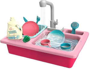 Kids Toddler <b>Plastic</b> Washing Sink Game Pretend <b>Play</b> Wash Basin Toy for 2-4 Years - Product Image 1