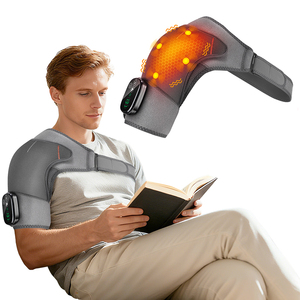 Fitease New <strong>Cordless</strong> Neoprene Shoulder Heating Pad 4 Vibration Modes USB Rechargeable Wireless Remote Control Shoulder <strong>Massager</strong> - Product Image 1