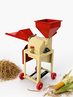 Nouveau Mini Broyeur Mobile 2-en-1 pour Fourrage et Céréales 220V, Déchiqueteur de Paille Sèche/Humide pour Bétail