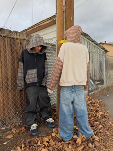 Fabricants de vêtements <span class=keywords><strong>Zom</strong></span>, sweat à capuche personnalisé en molleton français <span class=keywords><strong>100</strong></span>% coton, à fermeture éclair, design personnalisé, patchwork, couleur contrastée - Product Image 4