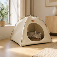 Tente de couchage pour chat respirante et imperméable, semi-fermée, pour les quatre saisons, avec coussin amovible et lavable