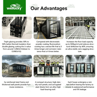 Casa Contenedor Expandible de Lujo WELLUCKY de 40 pies, 3 Dormitorios, 2 Baños, Casa Modular Prefabricada con Estructura de Acero, Hotel, Villa, Resort