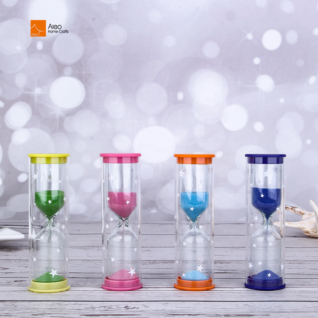 High Quality Funny Star Kids 1 3-Minute Sand Timer Colorful Plastic Hourglass for Tooth Brushing Anniversary Souvenir Decoration