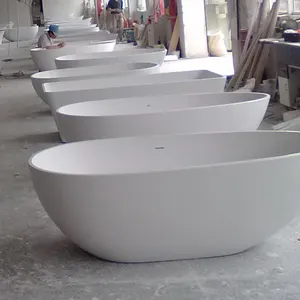 Phòng tắm nhựa đá chìm cho khách sạn đặt-top nghệ thuật rửa lưu vực bề mặt rắn Vòng rửa lưu vực trắng sâu nhà vệ sinh lưu vực