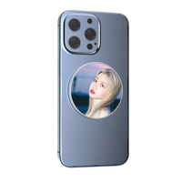 Cermin Selfie Cembung Magnetik - Paduan Aluminium & Plastik, Aksesori Kamera Pintar, Kompatibel dengan iPhone 16 & Ponsel Android