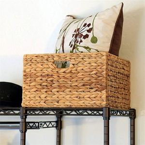 Seagrass Bottle Bamboo Laundry <strong>Basket</strong> With <strong>Shelf</strong> Decorating New Design Set of Three Willow Weaving Tall Rolling Wheels and Lid - Product Image 3