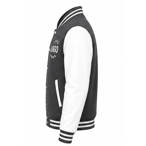 Blouson universitaire décontracté d'hiver sur mesure 2026 de qualité supérieure – Col montant tissé, fermeture boutonnée, 100 % haute qualité pour hommes - Product Image 2