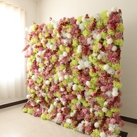 Mur floral artificiel en soie 3D/5D de luxe, tendance, vente directe usine, fait main, pour décoration de scène de mariage, de réception scolaire et d'événements