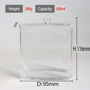 FENGJUN Flacon de parfum en verre transparent de forme carrée de haute qualité de 100 ml avec impression sérigraphique, couvercle en métal et boîte cadeau incluse - Product Image 3