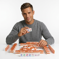 Jeu de Mahjong de luxe américain en acrylique avec 160 tuiles imperméables, jeu de société portable pour 4 personnes, et cadeaux pour amis