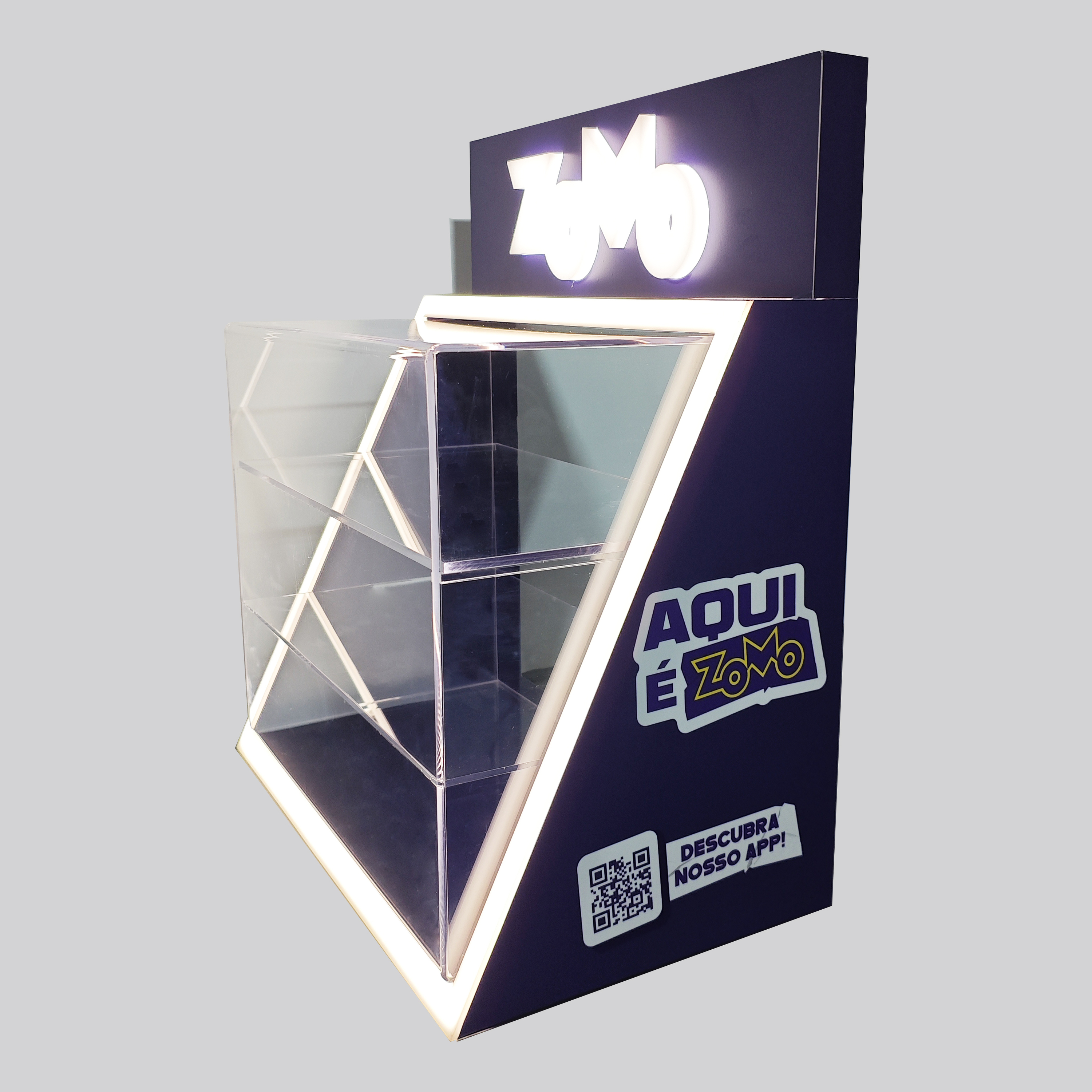 Espositore Cosmetic Acrylic Display Stand 3 Tiers Transparent Acrylic Display Racks with Customization Pattern for Retail Shop — view 3