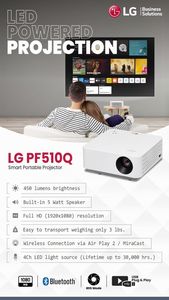 Compact Convenient 4K Ready FHD Laser 16:9 Built-in Battery Smart WiFi for 450 Lumens 5W <b>Speakers</b> <b>Projector</b> - Product Image 5