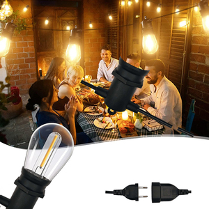 Bombilla de alta calidad Energía solar 15led <span class=keywords><strong>48ft</strong></span> Festoon <span class=keywords><strong>String</strong></span> <span class=keywords><strong>Lights</strong></span> Extensible Outdoor Commercial Hanging Sockets <span class=keywords><strong>String</strong></span> <span class=keywords><strong>Lights</strong></span> - Product Image 3