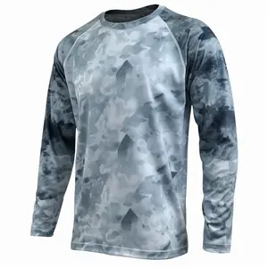 Polyester Quick-Dry Lightweight Fishing Shirts Men Tshirts Fishing Heat-transfer Printing