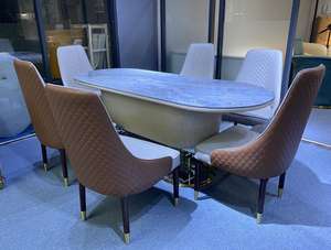 Chaises de salle à manger en cuir et <span class=keywords><strong>bois</strong></span> massif de luxe italien, avec accoudoirs, pieds de <span class=keywords><strong>chaise</strong></span> de restaurant, chaises de salle à manger modernes en cuir <span class=keywords><strong>blanc</strong></span> - Product Image 4