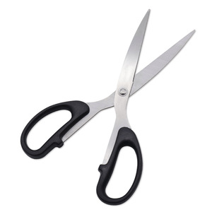 Office Scissors Stainless Steel Black Handle Straight Head For Home Use Paper Cutting - Product Image 1