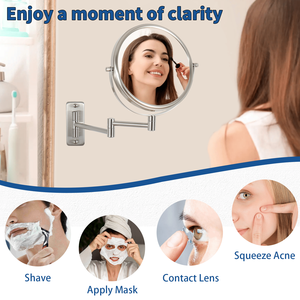 Espejo de Maquillaje de Pared Db, Redondo de 8 Pulgadas, Ampliación 1X 10X, Acabado Cromado con Brazo Extensible - Product Image 5