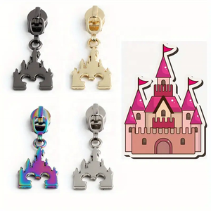 DIY 맞춤형 5번 아연 합금 지퍼 헤드 지퍼 잠금 헤드 풀러 로고 양각 캐슬 마우스 헤드 금속 지퍼 손잡이 (여행 가방용) - Product Image 3