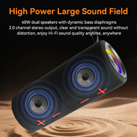 Speaker Boombox 2-in-1 40W dengan Subwoofer Nirkabel Magnetik Lepas Pasang, Stereo Bass Elektronik Tahan Air