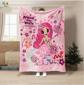 Venta al por mayor Ecológico <span class=keywords><strong>Karol</strong></span> <span class=keywords><strong>G</strong></span> <span class=keywords><strong>Bichota</strong></span> Temporada Franela Fleece Lunch Break Manta Mantas de viaje - Product Image 3