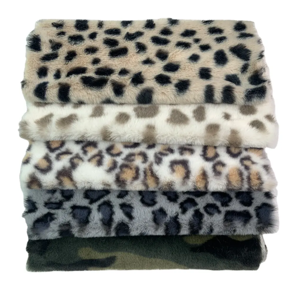 2024 Wholesale 160x100cm Leopard Artificial Fur Fabric For Handmade Craft Clothing Bag Hair Accessories DIY Faux Rabbit Fur