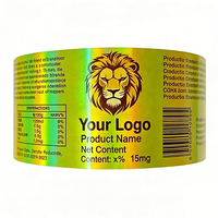 Étiquettes personnalisées pour peptides, autocollants PVC, effet laser holographique couleur, résistantes à l'eau et à la chaleur, étiquettes de flacons sur mesure, emballage complet