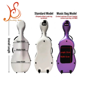 Estuche Rígido para Violonchelo de Fibra de Carbono 4/4, Anti-Impactos, Impermeable, con Ruedas, para Instrumentos Musicales - Product Image 3