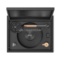 Évier de cuisine carré DN avec couvercle, 19 pouces, en acier inoxydable 304, noir nano, à cuve unique, pour espaces compacts