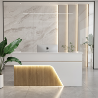 Comptoir de réception et de bureau moderne, minimaliste et durable, personnalisé pour les salles de sport, centres commerciaux, hôtels – Mobilier de bureau commercial