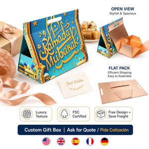 Flashy Prismatic Premium Custom Metallic Copper Triangle Cosmetic Box Fsc Certified Creative Geometric Handle Gift Bag Packaging - Product Image 6