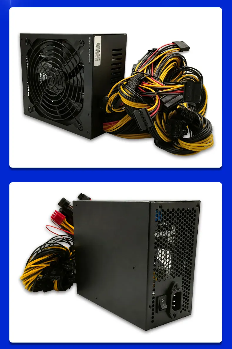 Vendita calda ATX 1600W 1800W 2000W 3600W 90PLUS Gold PSU Alimentatore per PC Supporto 6 GPU 8 GPU