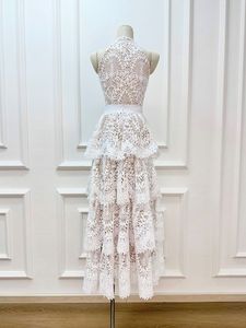 Nouvelles arrivées Seven Color Ramadan 2026 <span class=keywords><strong>Robe</strong></span> de mariée à col rond sans manches, coupe ajustée, broderie ajourée soluble dans l'eau - Product Image 5
