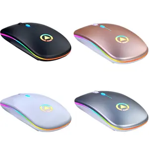 Best Wireless Mouse RGB Rechargeable Mouse Wireless Computer LED Backlit Ergonomic Mouse for Laptop PC