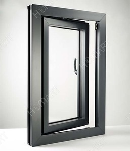 Jaring layar baja tahan karat jendela belok miring ganda kustom Amerika untuk eksterior dapur di elevasi perumahan - Product Image 4