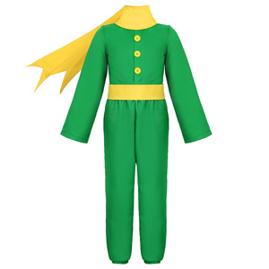 Conjunto de disfraz de Príncipe Pequeño para niños, traje completo verde y amarillo con bufanda y cinturón, para edades de 5 a 7 años, para actuaciones en escenario y juegos de rol - Product Image 3