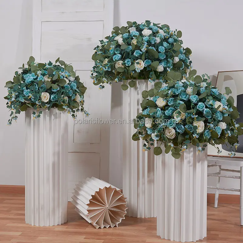 Düğün ve etkinlik dekorasyonu için özelleştirilmiş 50cm 60cm çap çiçek topu çiçek düzenleme topu