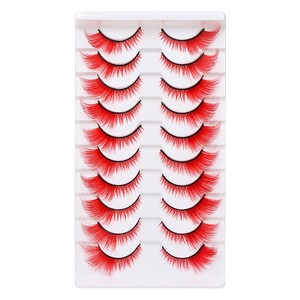 1/5/7/10 Paires de faux <span class=keywords><strong>cils</strong></span> colorés en boîte, naturels, volumisants et recourbants, pour un maquillage facile - Product Image 6