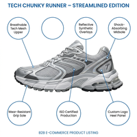 Zapatillas Deportivas Personalizadas Techwear, Transpirables, con Malla Metálica, Diseño Futurista, con Acentos Lineales, Plantilla EVA Acolchada y Reforzada