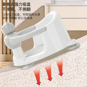 Soporte de Baño para Bebé con Diseño de Oso, Asiento Antideslizante Elevado 5 cm para Bebés de 0 a 12 Meses, Material PP - Product Image 3